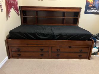 Twin Captains Bed Frame - No Mattress