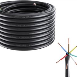 7 Way Trailer Wire Harness Kit 50 Feet – Heavy Duty 14 Gauge 7 Pin Conductor..