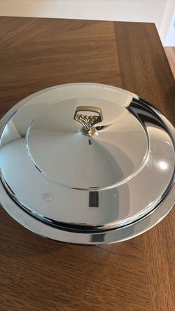 Silver Cloche Dome Food Cover with Ornate Handle