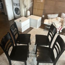 4 Black Dining Room Chairs