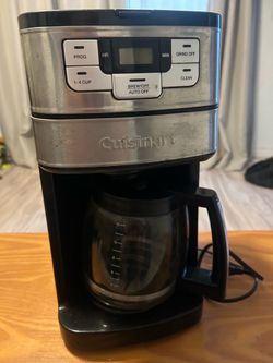 Cuisinart Automatic Grind & Brew 12-Cup Coffee Maker with Blade Grinder, Programmable Coffee Machine Glass Carafe with 1-4 Cup Setting, Black/Stainles