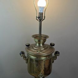 Rare Antique  19th Century Imperial Russian Samovar TABLE LAMP  💯% BRASS 