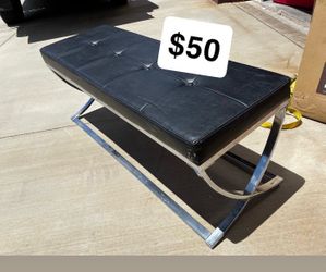 Leather Bench Chrome
