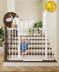 Cumbor 30-46" Baby Gate for Stairs, Toddler Safety Essentials for The House, Auto Close Dog Gate for Doorways, Mom's Choice Awards Winner-Easy Install