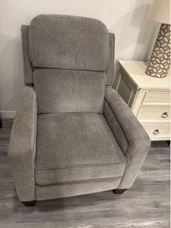 Grey reclining lounge chair
