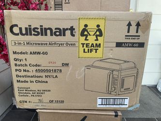 Cuisinart Countertop AMW-60 3-in-1 Microwave Airfryer Oven, Black