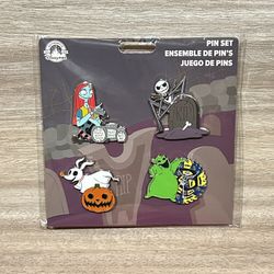 New Disney Nightmare Before Christmas 4 Pin Set Booster OOGIE Disneyland 