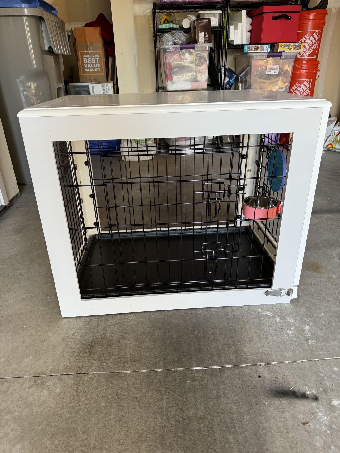 Frisco Double Door Furniture Style Dog Crate, White