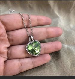 18k WGP swarovski elements heart pendant necklace