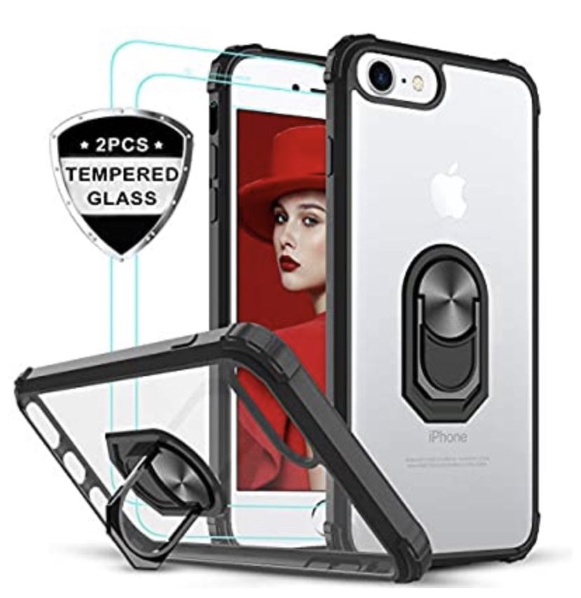 iPhone case: Compatible: 6Plus, 7Plus, 8Plus & Screen Protector & Ring Holder