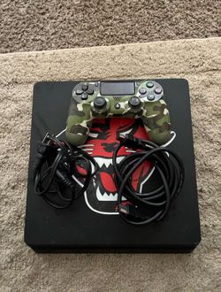 Sony PlayStation 4 PS4 Slim 1TB Bundle - Green Camo Controller & Wires