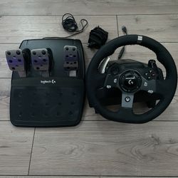 Logitech Racing Wheel and Pedals Set with Power Adapter and Cables