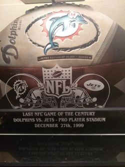 Last NFC game of the century Miami V's jet's in etched case " very "rare
