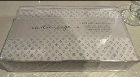 Indie Sage queen set 100% cotton sheet set