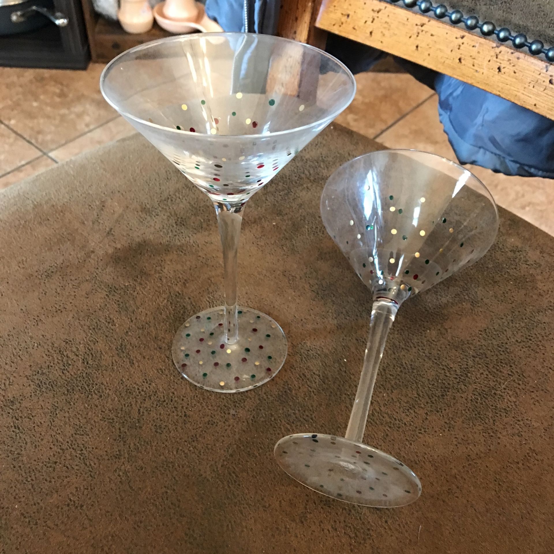 Set Of 4 Festive Martini Glasses