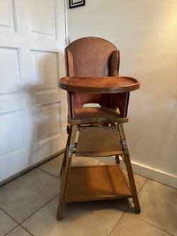 1950's Vintage Storkline Wooden High Chair