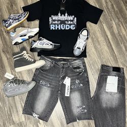 Bottega, Rick Owen’s, Lanvin, Or Dior Shoes With Purple Label Jorts, And Rhude Shirt Brand New