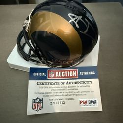 Aaron Donald Signed St. Louis Rams Throwback Mini Helmet Auto PSA/DNA COA NFL Auction