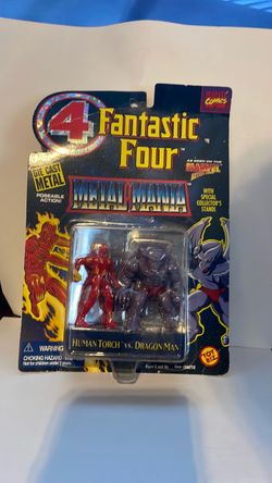 1995 Toy Biz Fantastic Four Metal Mania "Human Torch vs. Dragon Man