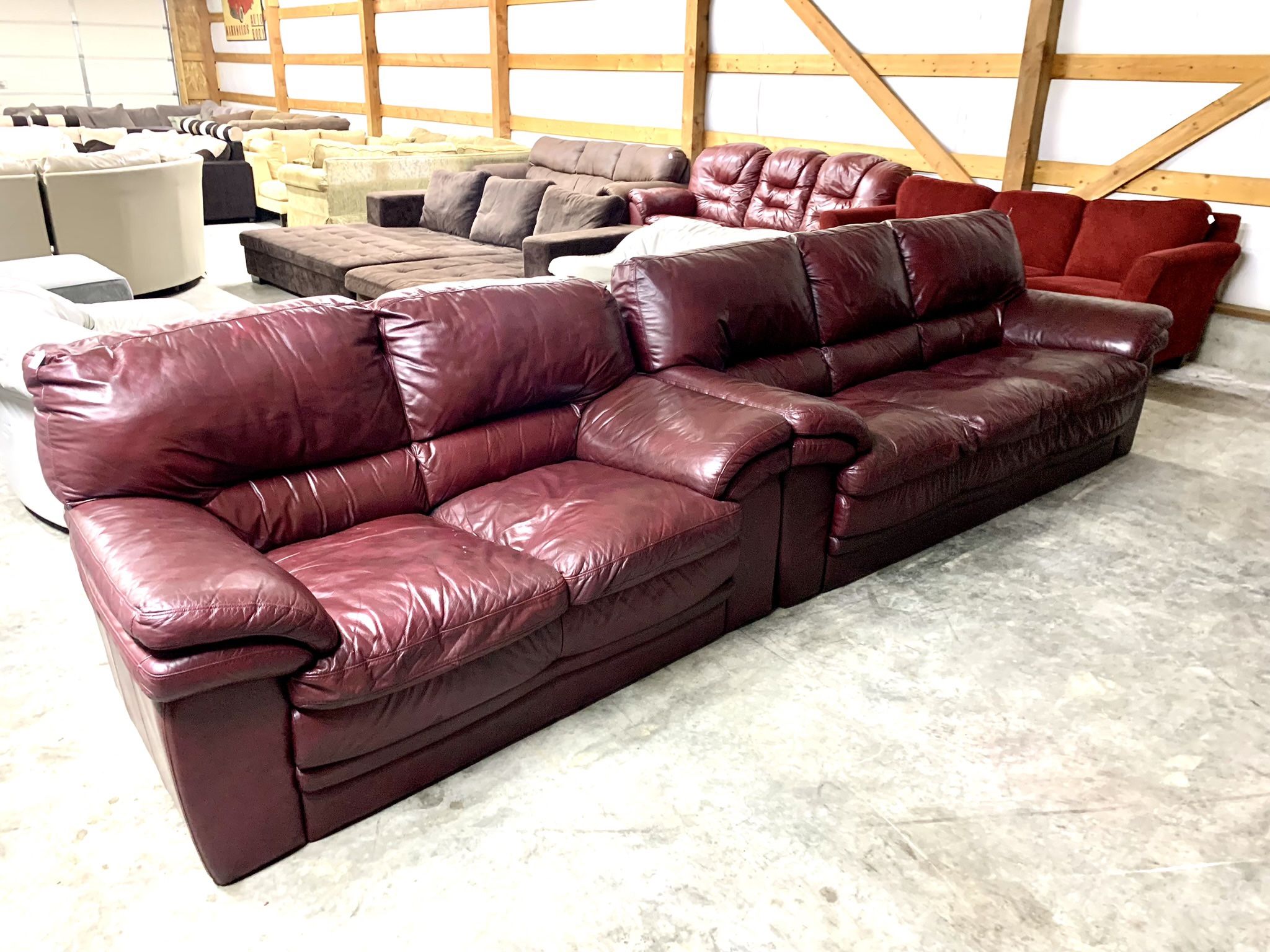 Red Leather Couch Set “WE DELIVER”
