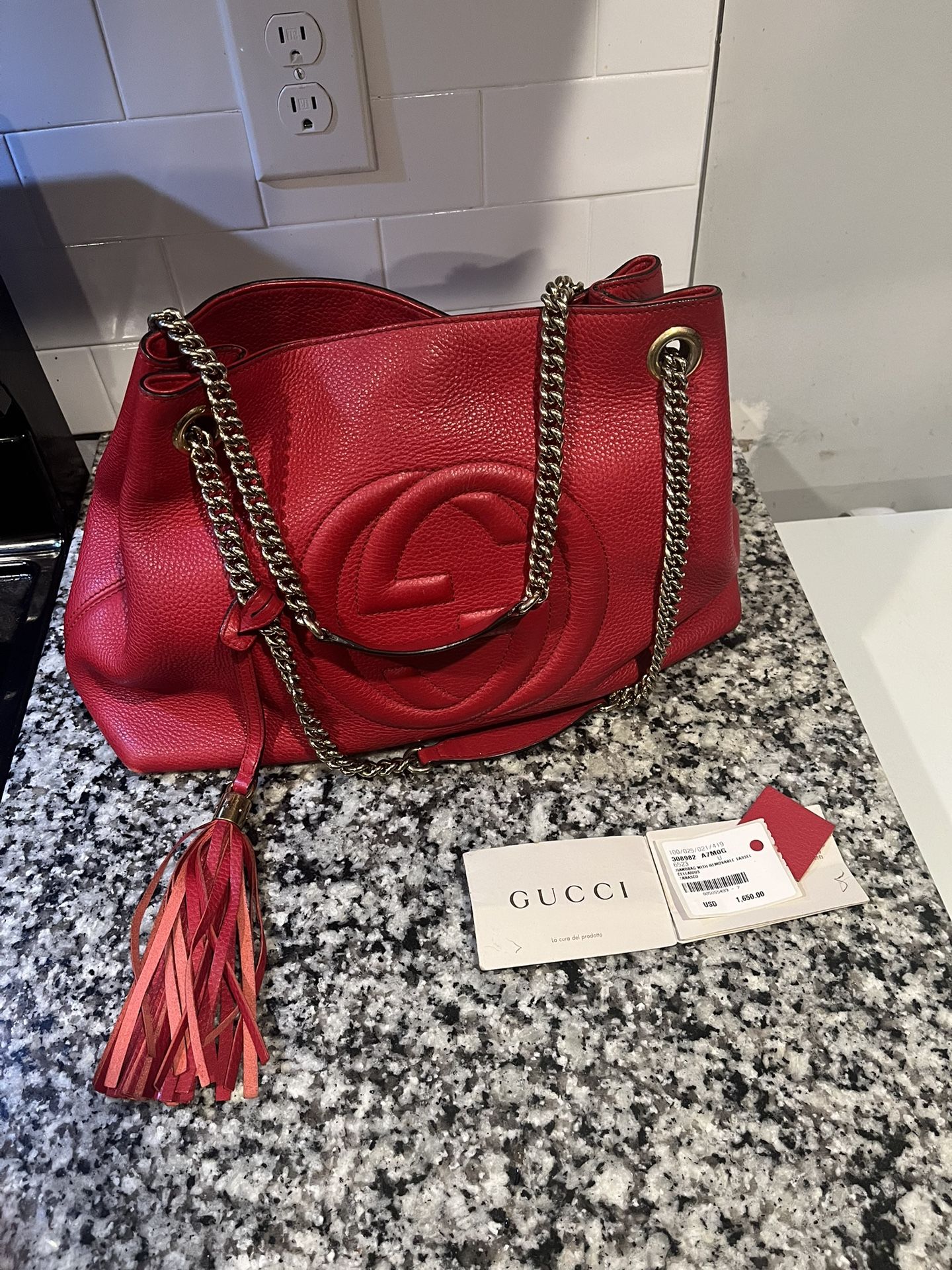 Gucci Soho Shoulder Bag Leather Medium(with Receipt)