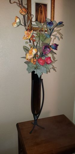 Stand Up Vase with Artificial Flowers