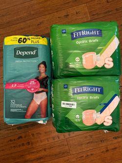Small Adult Diapers - Depend and fitright