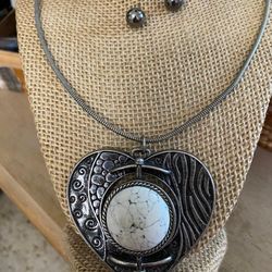 Juego aro aretes Stainlend dije piedra