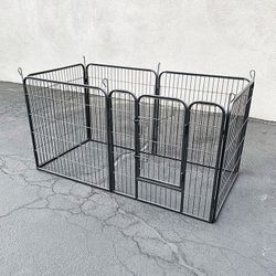 (Brand New) $85 Heavy Duty 6-Panel Dog Playpen, Each Panel 32” Tall X 32” Wide Pet Exercise Fence Crate Kennel Gate