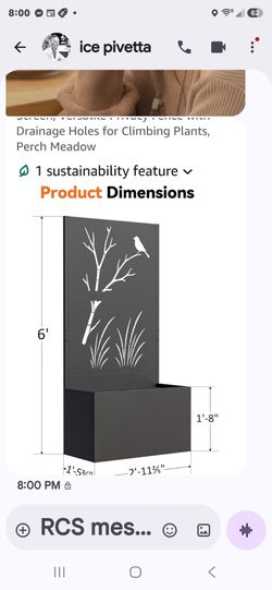 Garden privacy panel with planter box