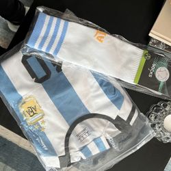 Kids Messi Jersey, Shorts, And Sock Set  $20