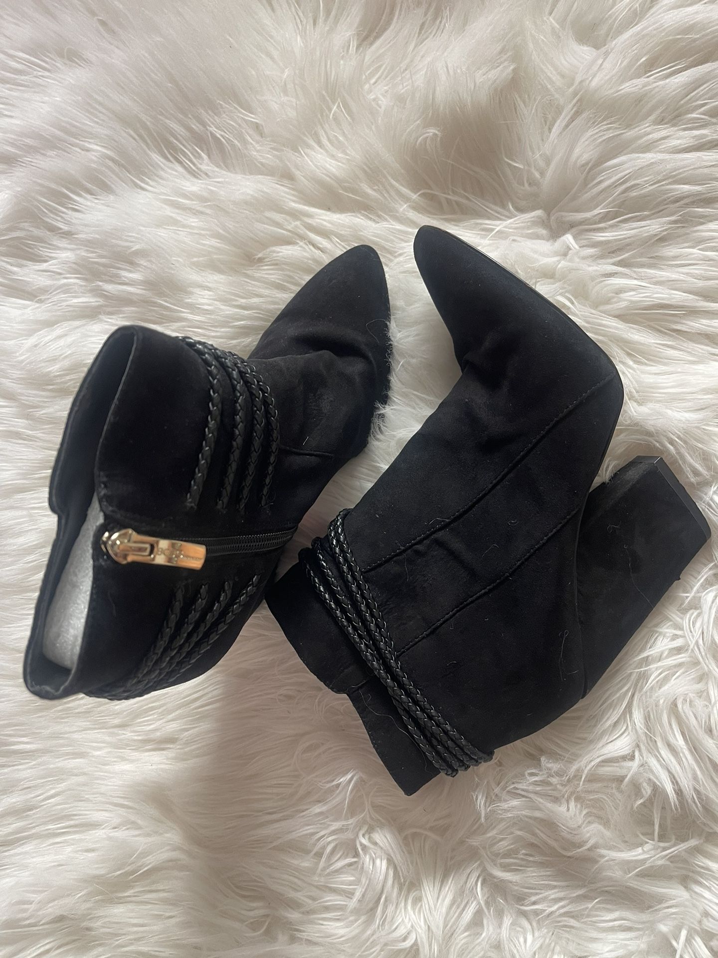 BCBG Generation Black Suede Booties