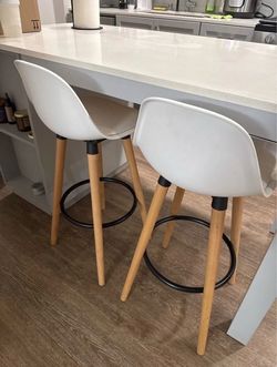 White IKEA Barstools set of 2