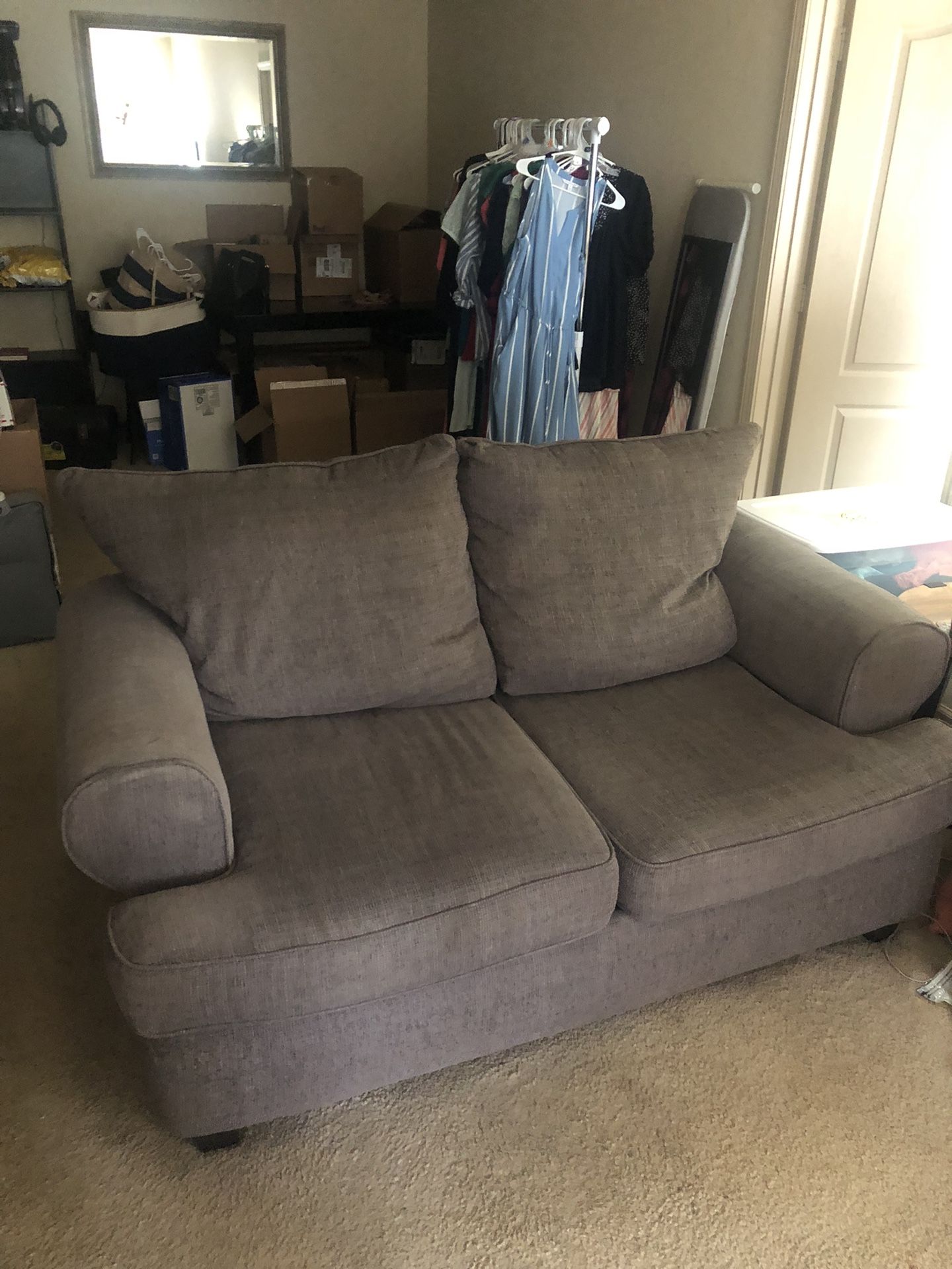 Grey Sofa and Loveseat