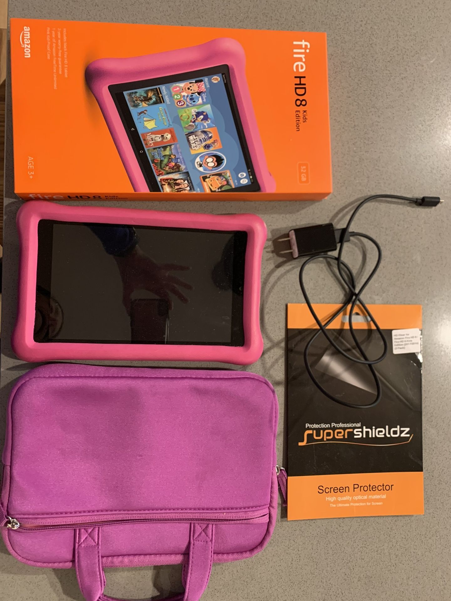kids Amazon Fire Tablet with accessories