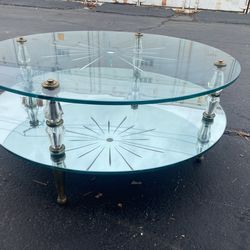 Vintage mirrored Italian glass coffee table
