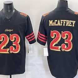 Brand New 49ers Rivalries Jersey Gold Stitched  Black Jerseys    CMC McCaffrey # 23  jerseys  $60 each 