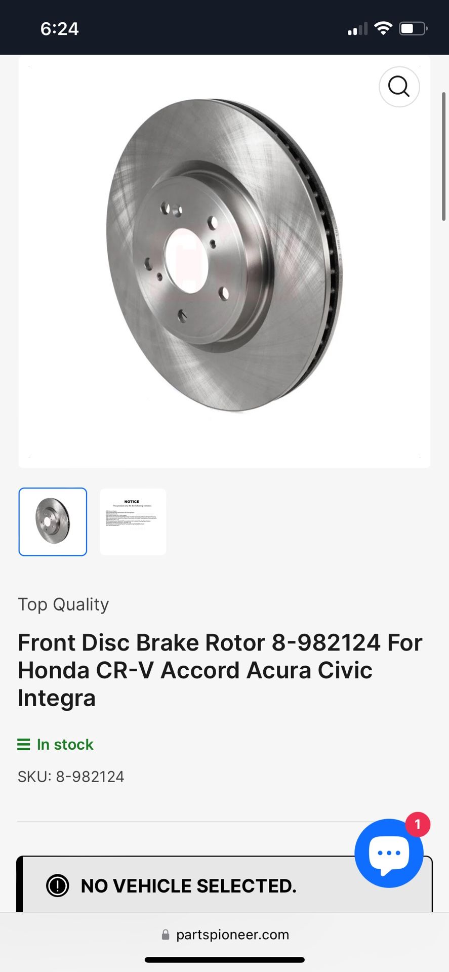 Front Disk Rotors For 2018-2021 Honda Accord