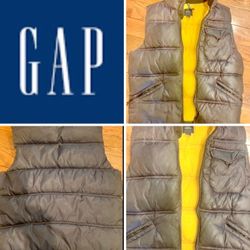 Gap boys gray  Down Vest Puffer Sleeveless Outfit Coat L (10-12)
