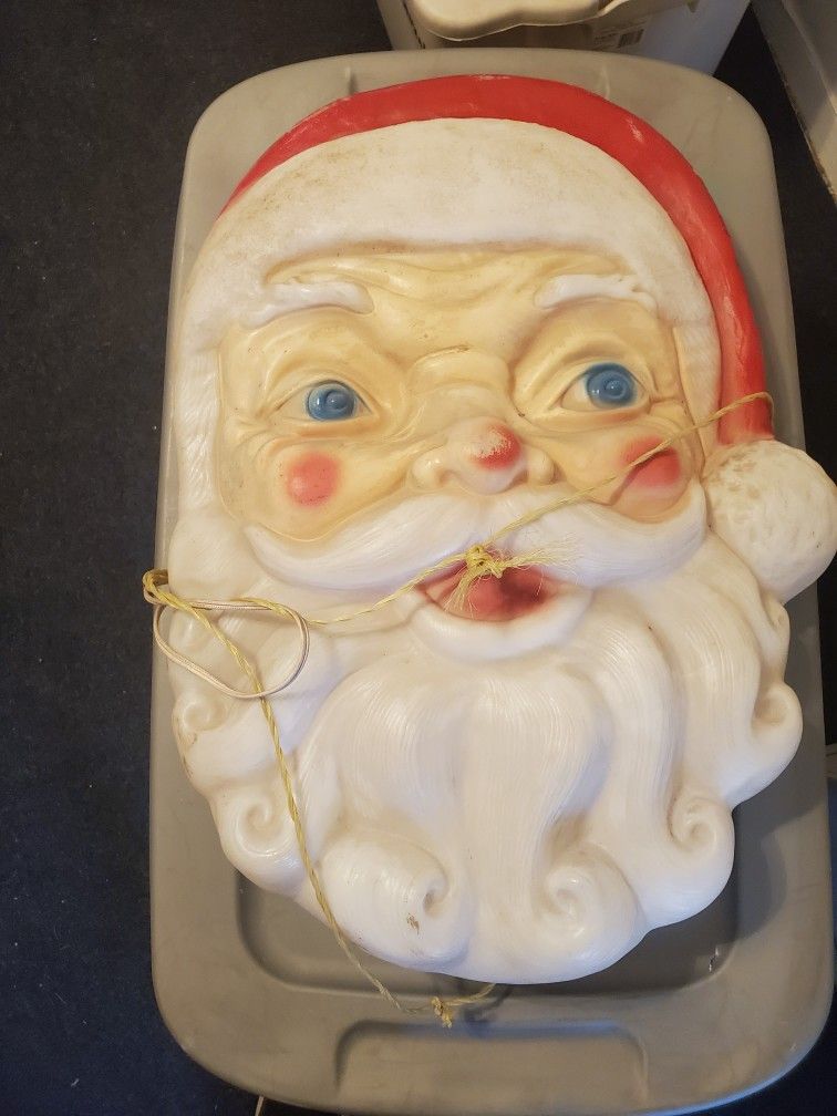 Vintage Blow Mold Santa Face