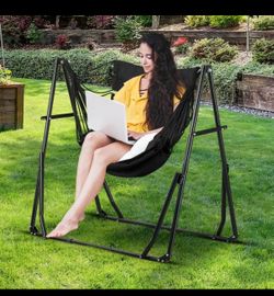 New 2 in 1 Hammock / Chair with Stand Outdoor Patio Swing Chair Camping Portable Heavy