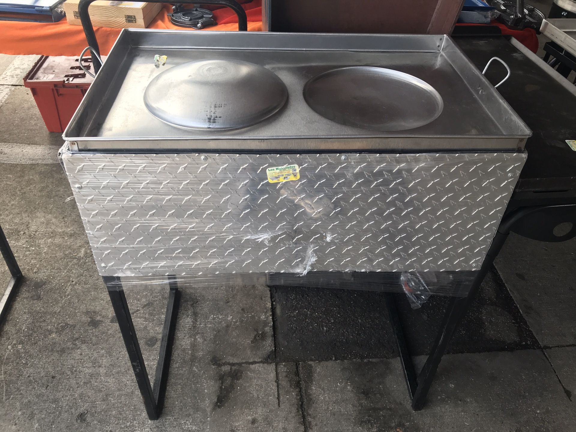 Comal taquero doble bola nuevo con bace y quemador