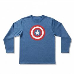 Marvel Men's Blue Long Sleeve T-Shirt (S)