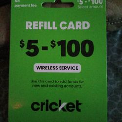 Cricket Refill Card 