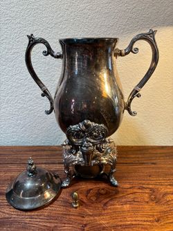 Vintage Silverplate Coffee Tea Urn Samovar Spigot AS IS Missing Burner