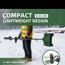 EW Ultra Portable Cordless Snow Shovel, Handheld Electric Snow Blower, 2500RPM, Adjustable Throwing Direction, 12 inch x 6 inch Cleaning Path (Tool On