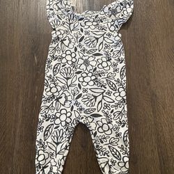 Girls Black And White Pant Romper Size 3/6 Months By Cat & Jack #12