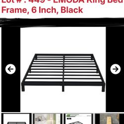 NEW IN BOX 6” KING SIZE PLATFORM BED.