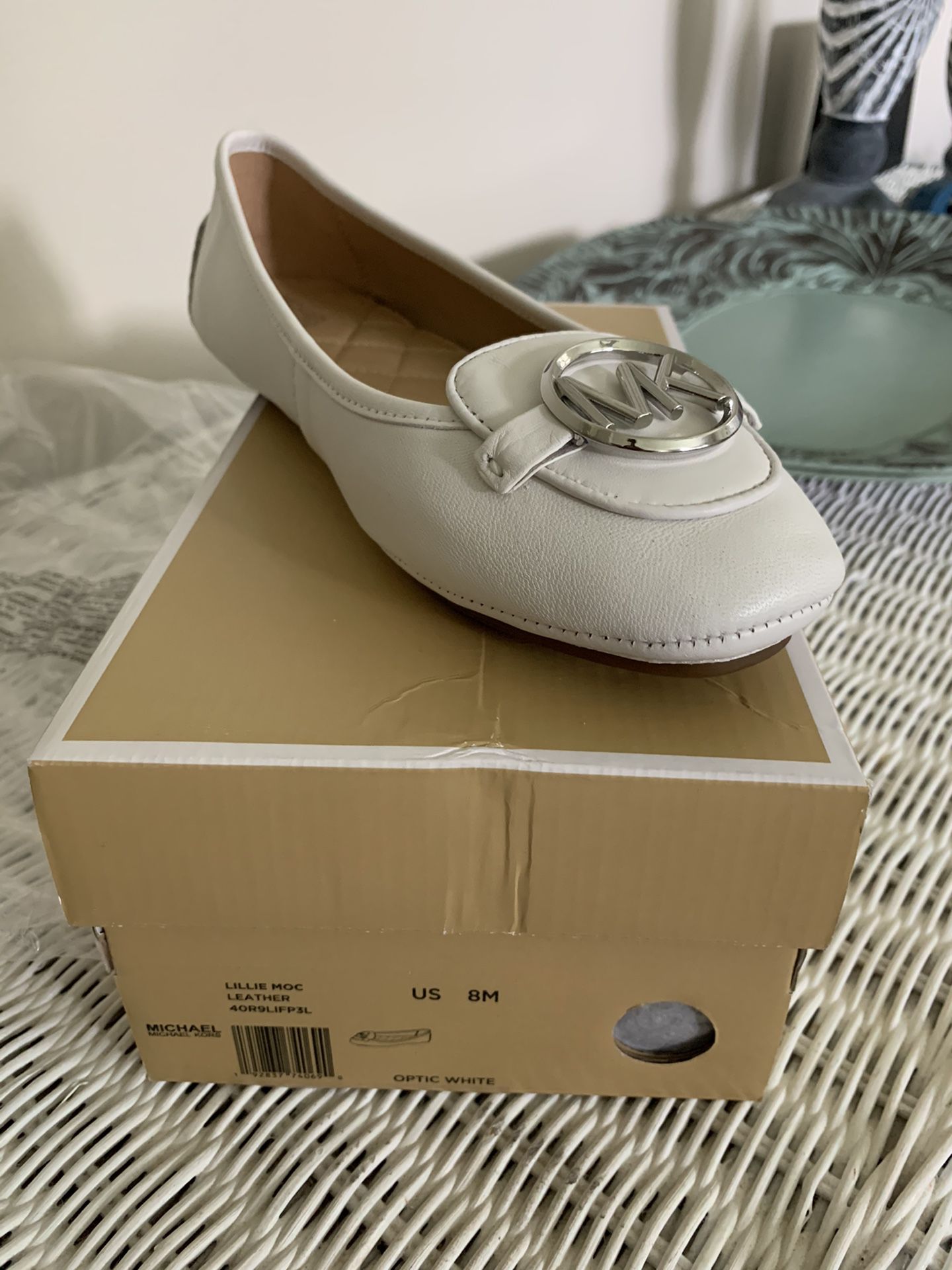 Michael Kors white leather shoes