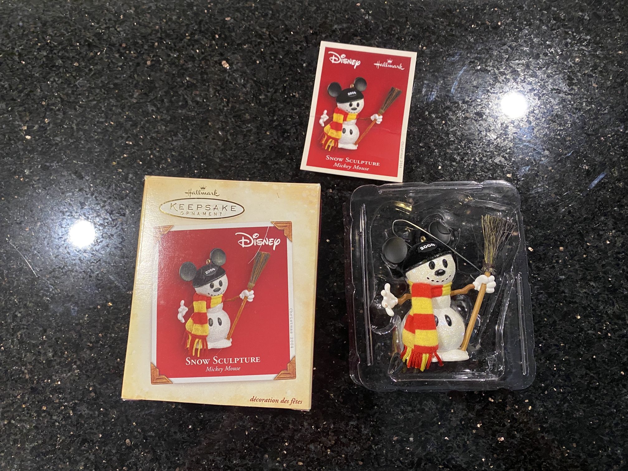 Hallmark Keepsake Christmas Ornament Disney Mickey Mouse Snow Sculpture 2004 NEW